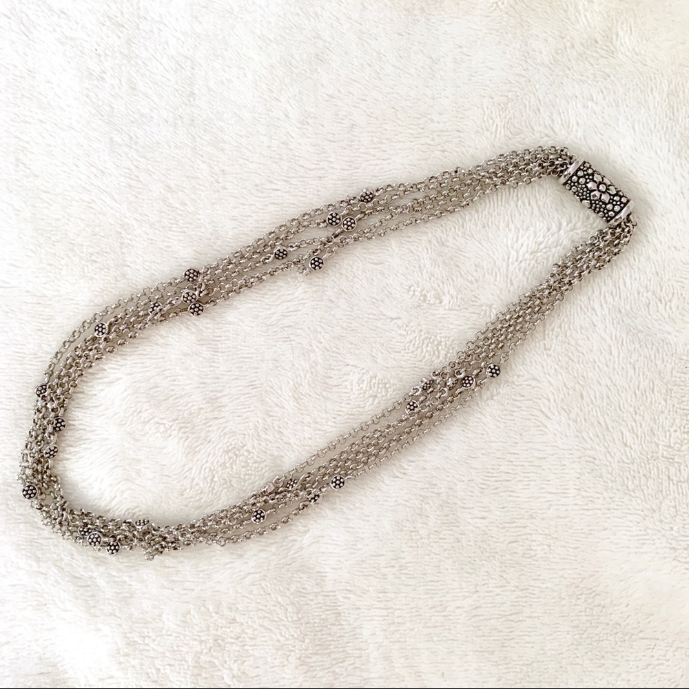 Silver multi-strand necklace, magnetic clasp